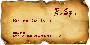 Rosner Szilvia névjegykártya